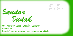 sandor dudak business card